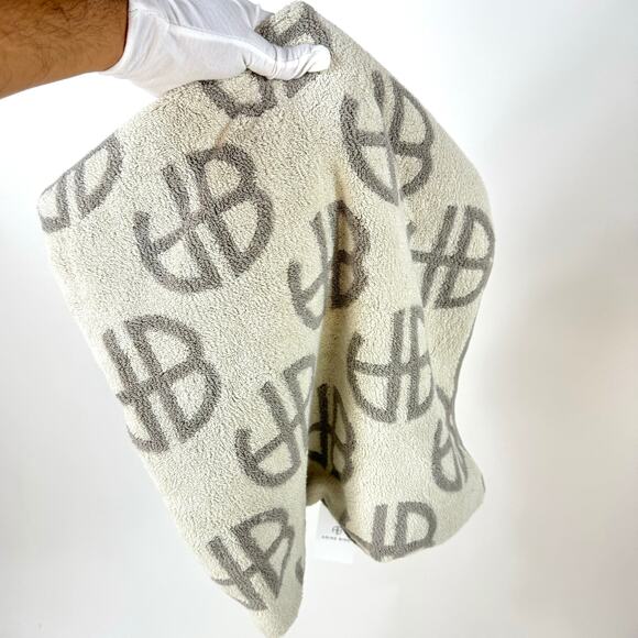 Anine Bing Lavender Gray White Monogram Logo Bahia Beach Towel Cotton Large - Picture 4 of 6